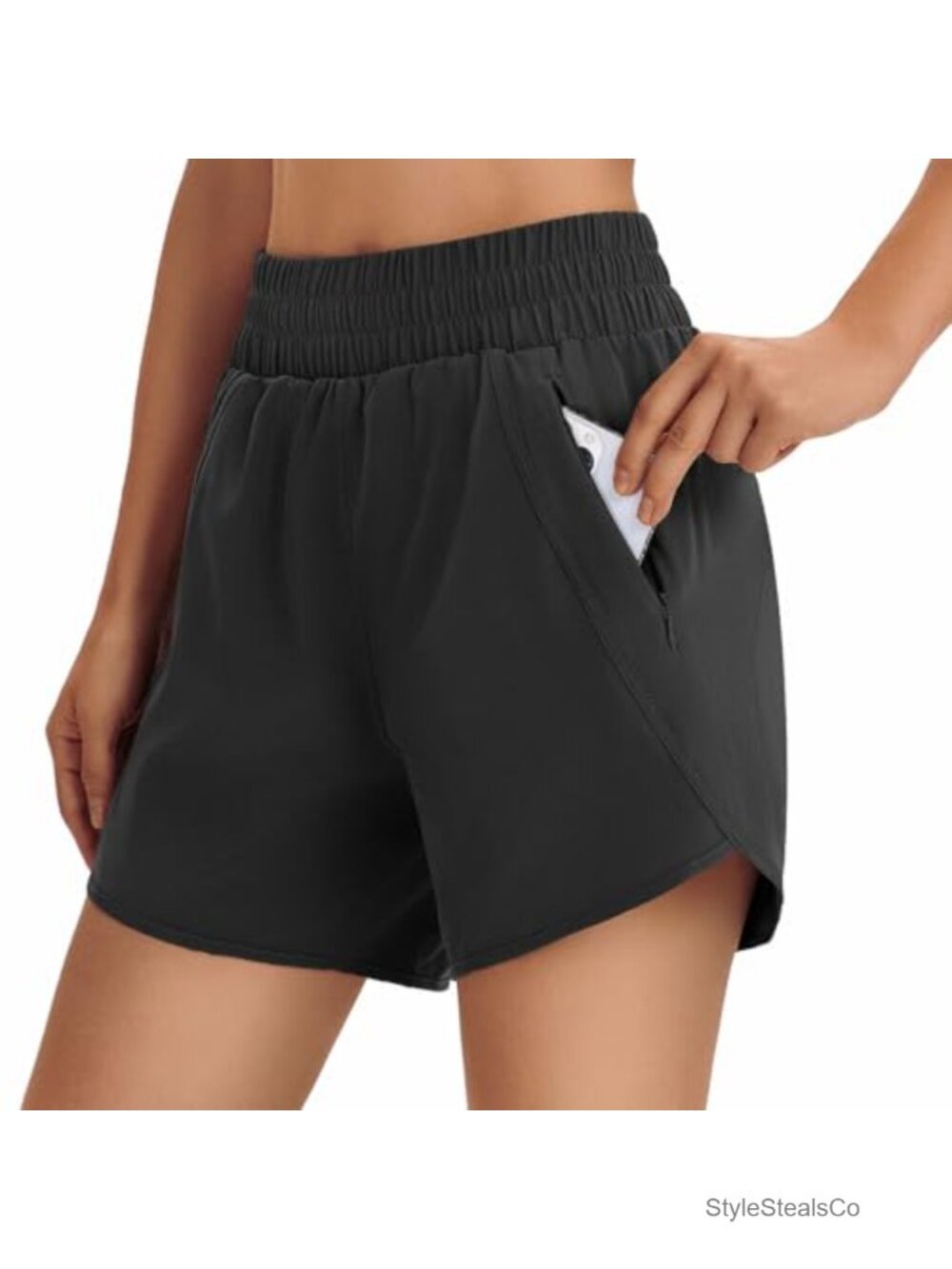 Women's Running Athletic Shorts High Waisted Quick Dry Zip Pocket UPF 50+